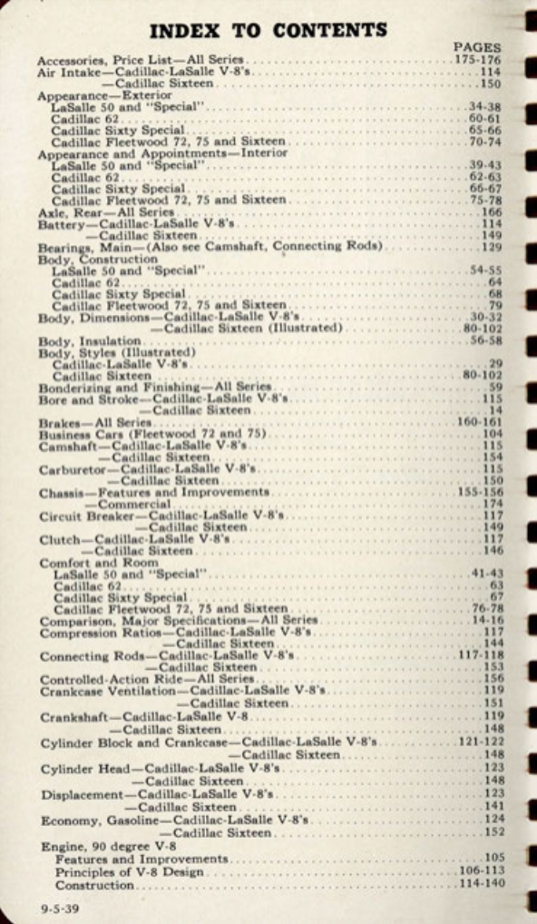1940 Cadillac LaSalle Data Book